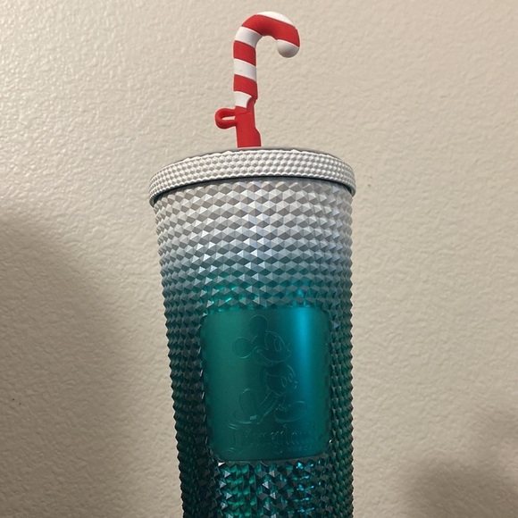 Starbucks Disney Cup Tumbler From Disneyland With Candy Cane Straw Cover 2023 - Picture 10 of 10